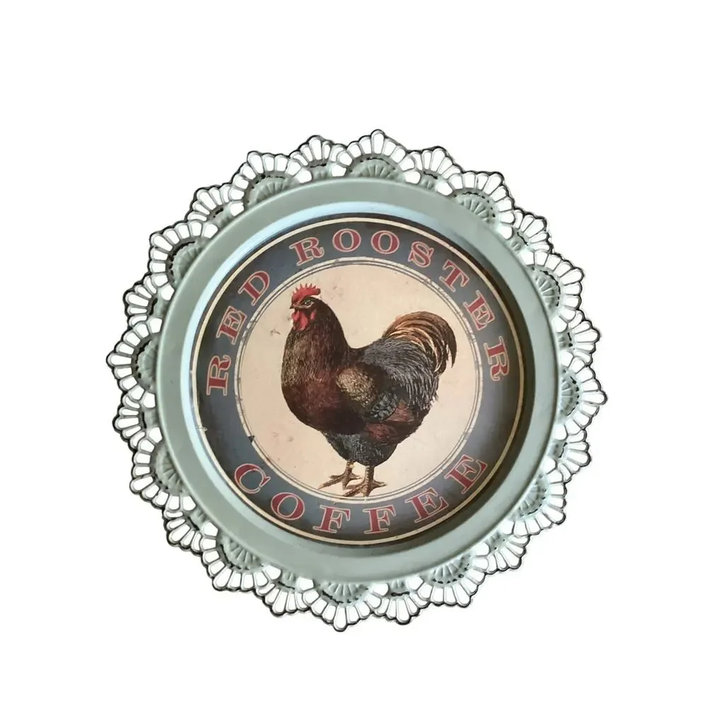 Set Of 3 Metal Chicken/Rooster Plates Wall Decor 12